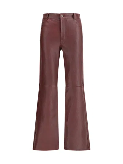 Chloé Women Flared Lambskin Leather Trousers In Multi