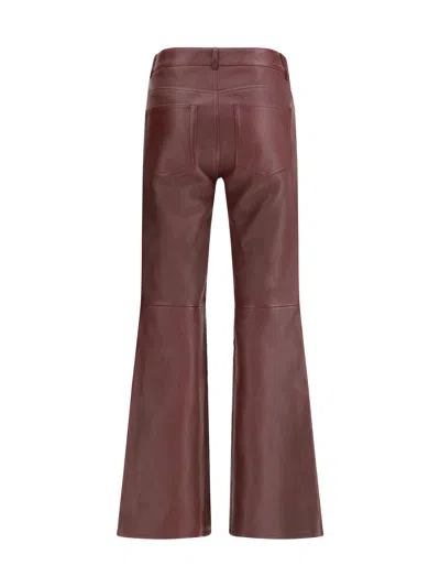 Chloé Women Flared Lambskin Leather Trousers In Multi