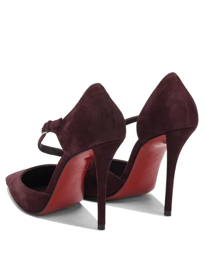Christian Louboutin Bordeaux Suede Miss Ziggyta Pumps In Multi