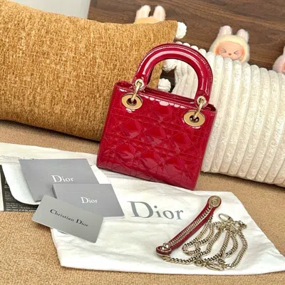 Dior Women Pre-loved Bag Very Good Condition In Red