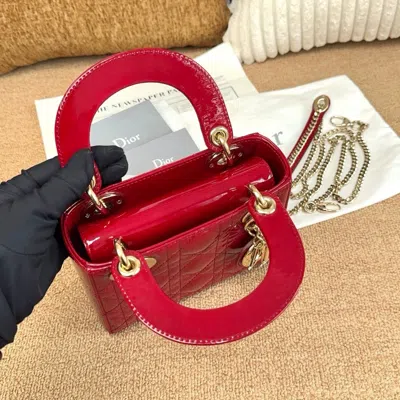 Dior Women Pre-loved Bag Very Good Condition In Red