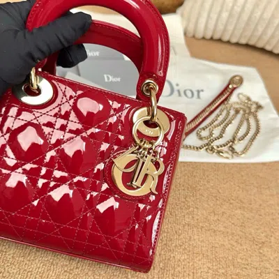 Dior Women Pre-loved Bag Very Good Condition In Red