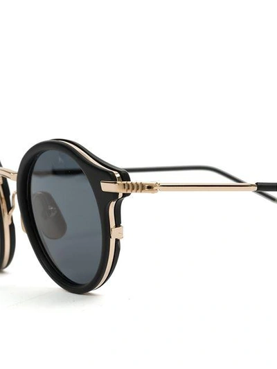 Shop Thom Browne Round Frame Sunglasses In Black