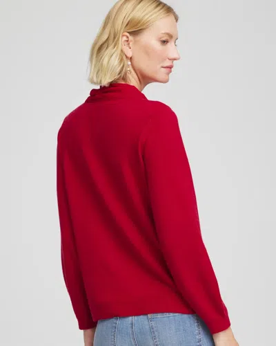 Chico's Ella Bow-detailed Sweater In Carmine Red In Red