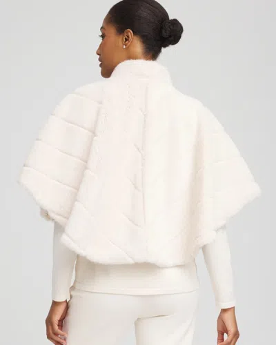 Chico's Faux Fur Funnelneck Capelet In Cream In White