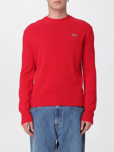 Lacoste Long-sleeved Sweater In Red
