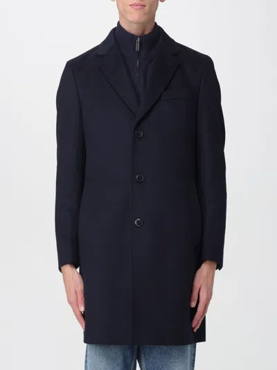 Hugo Boss Boss Regular Fit Coat In Wool And Cashmere In Multi