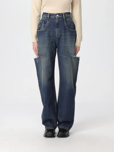 Maison Margiela Stonewashed Denim Jeans With Slash Details In Purple
