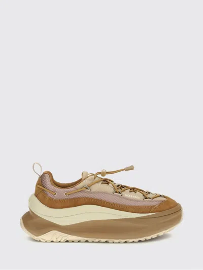 Moon Boot Logo Sneakers With Chunky Sole And Mesh In Brown