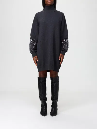 Brunello Cucinelli Dress  Woman Color Grey In Blue