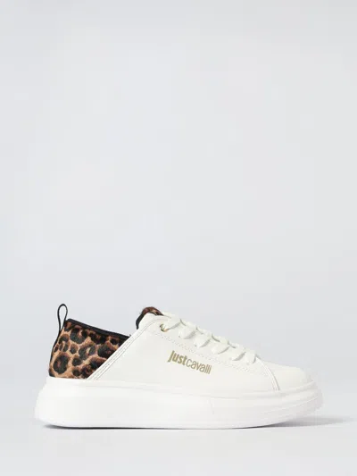 Just Cavalli Leopard-print Panel Sneakers In White