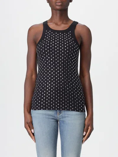 Pinko Fitted Sleeveless Top Featuring Stud Embellishments In Black