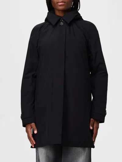 Save The Duck Coat  Woman Color Black In Animal Print