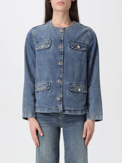 Liu •jo Jacket Liu Jo Woman Color Blue In Animal Print