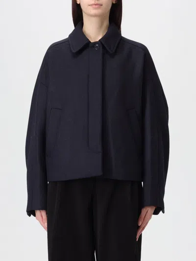 Apc Becca Cropped Collared Long Sleeve Jacket In Blue