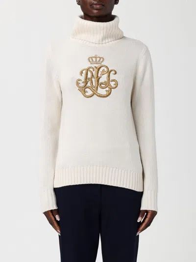 Ralph Lauren Embroidered-logo Wool-blend Turtleneck In White