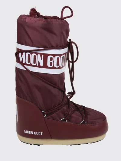 Moon Boot Icon Nylon Boots In Burgundy