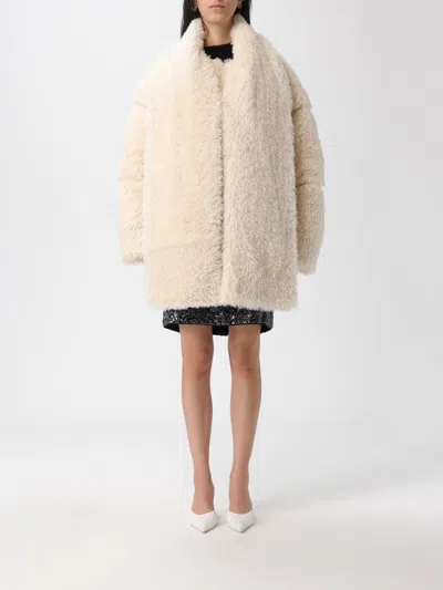 Karl Lagerfeld Fur Coat  Woman Color White In Neutral