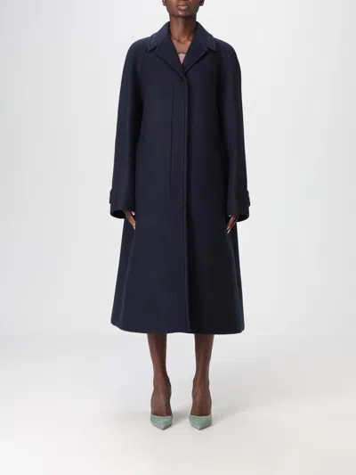 Dries Van Noten Navy Notched Lapel Coat In Blue
