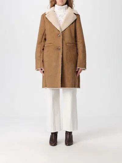 Ralph Lauren Faux-fur Collar Coat In Brown