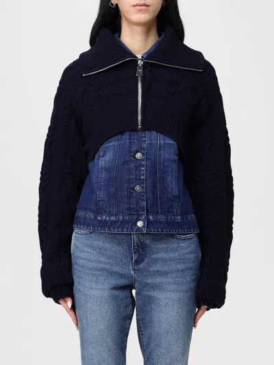 Dondup Long Sleeve Down Jacket With Ribbed Collar In Black