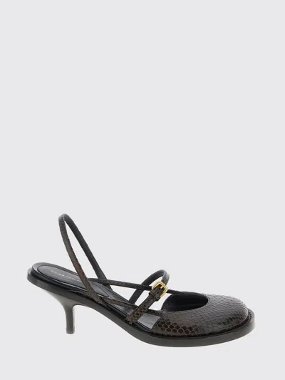 Dries Van Noten Slingback Sandals With Buckle And Kitten Heel In Brown