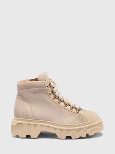 Santoni Suede Lug-sole Hiking Boots In Brown