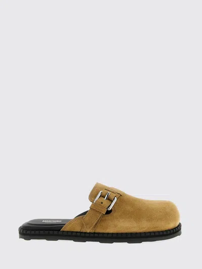 Moschino Suede Mules Featuring Buckle Detail In Brown