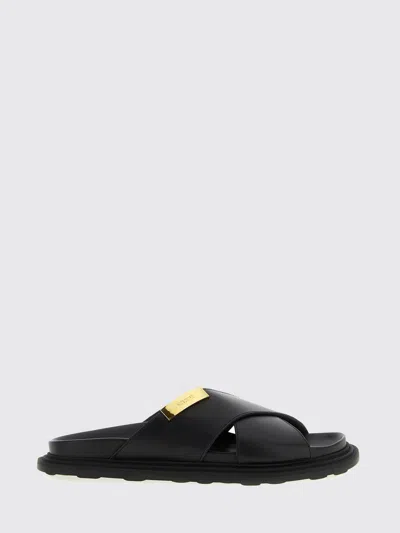 Moschino Leather Sandals In Black