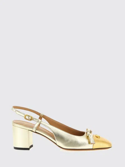 Valentino Signature Pumps With Block Heel And Tassel In Gold