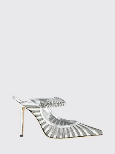 Jimmy Choo Metallic Leather Pumps With Crystal-embellished Strap In Metallic