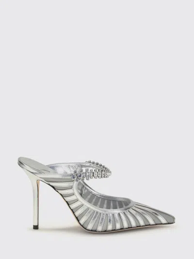 Jimmy Choo Metallic Leather Pumps With Crystal-embellished Strap In Metallic