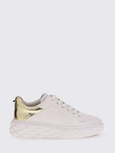 Jimmy Choo White Calf Leather Bos Taurus Chunky Sneakers In White