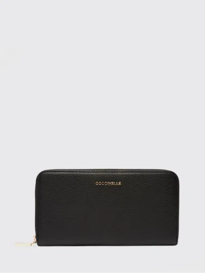 Coccinelle Elegant Leather Wallet With Multiple Compartments In Black