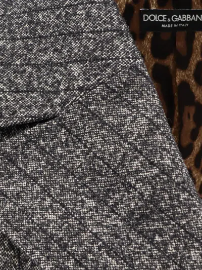 Dolce & Gabbana Striped Double-breasted Jacket In Gray