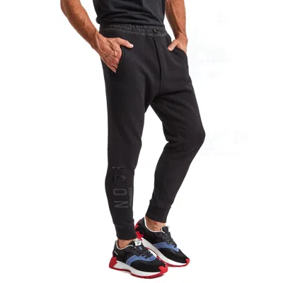 Dsquared2 Cotton Logo Sweatpants Men In Black