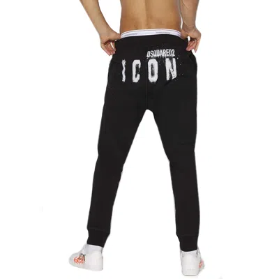 Dsquared2 Solid Color Joggers With Drawstring Waist In Black