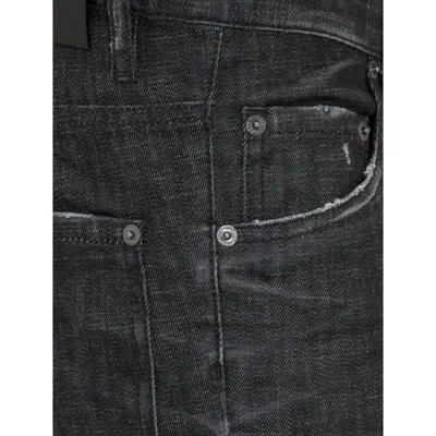Dsquared2 Distressed Slim-fit Jeans In Black