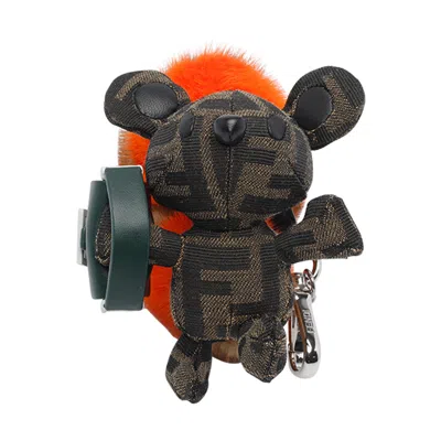 Fendi Multicolored Mink And Ff Canvas Charm In Multi