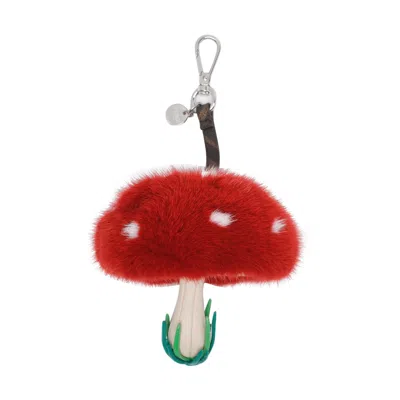 Fendi Multicolor Leather And Fur Fungo Charm In Multi