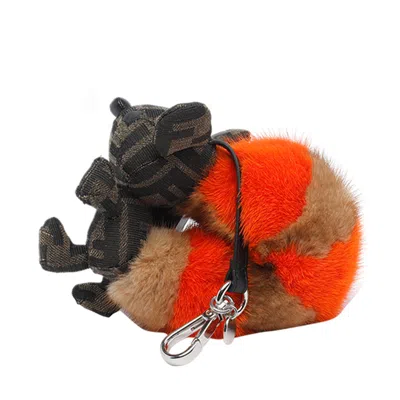 Fendi Multicolored Mink And Ff Canvas Charm In Multi