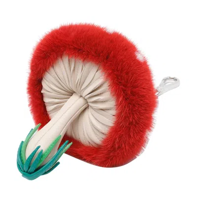 Fendi Multicolor Leather And Fur Fungo Charm In Multi