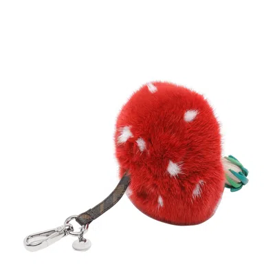 Fendi Multicolor Leather And Fur Fungo Charm In Multi