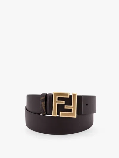 Fendi Ff Square Reversible Leather Belt In Multi