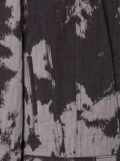 Fendi Women Ff Animalier Denim Jacket In Black