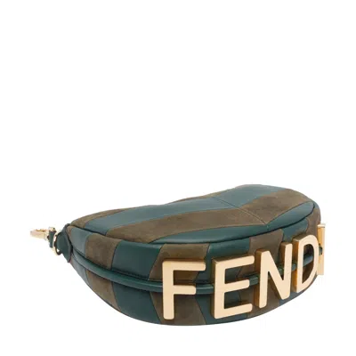 Fendi Women Mini Graphy Hobo Bag In Green