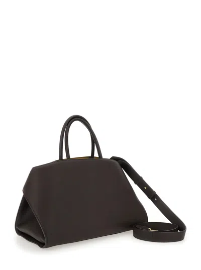 Ferragamo Brown Mini Hug Bicolor Bag In Brown