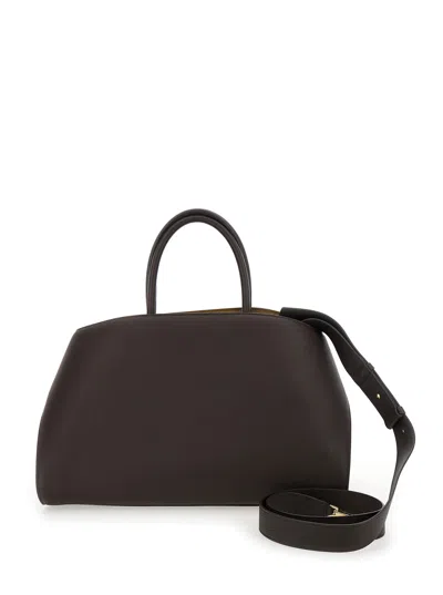 Ferragamo Brown Mini Hug Bicolor Bag In Brown