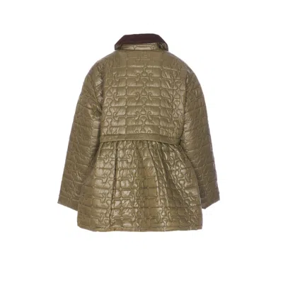 Ganni Women Recycled Nylon Quilted Jacket In Green