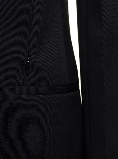 Givenchy Black Single-breasted Jacket With Notched Revers In Wool And Mohair Woman In Blue